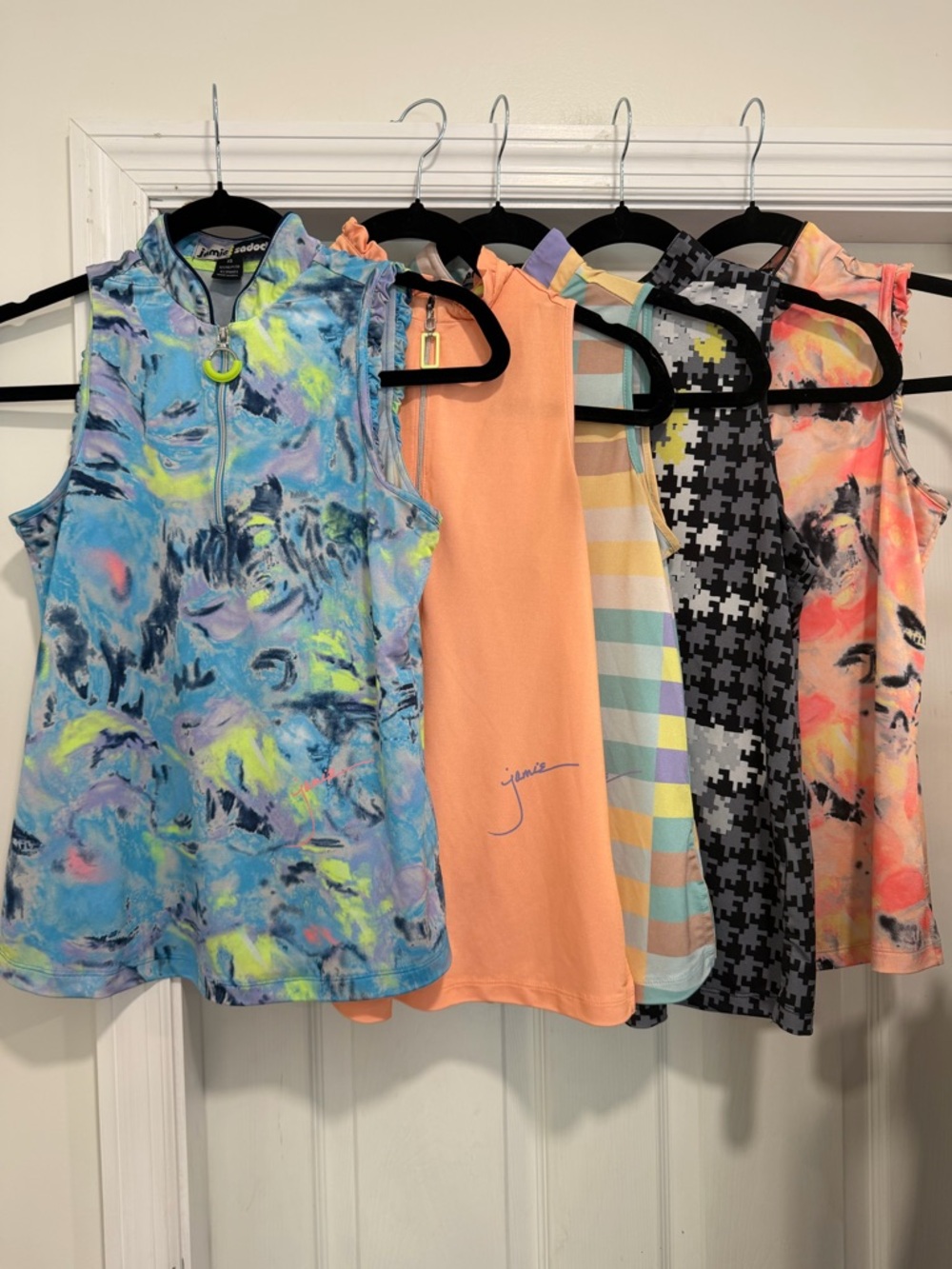 5 Jamie Sadock 1/4 Zip Sleeveless Floral Golf Shirt UPF 50+ EUC Size XS